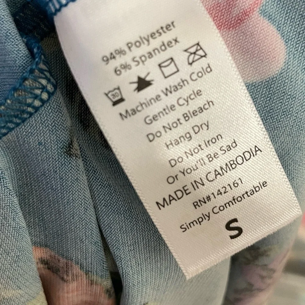 Lularoe Maxi Skirt Floor Length Floral Rose Swim Cover Tube Dress Blue Small - Picture 6 of 7